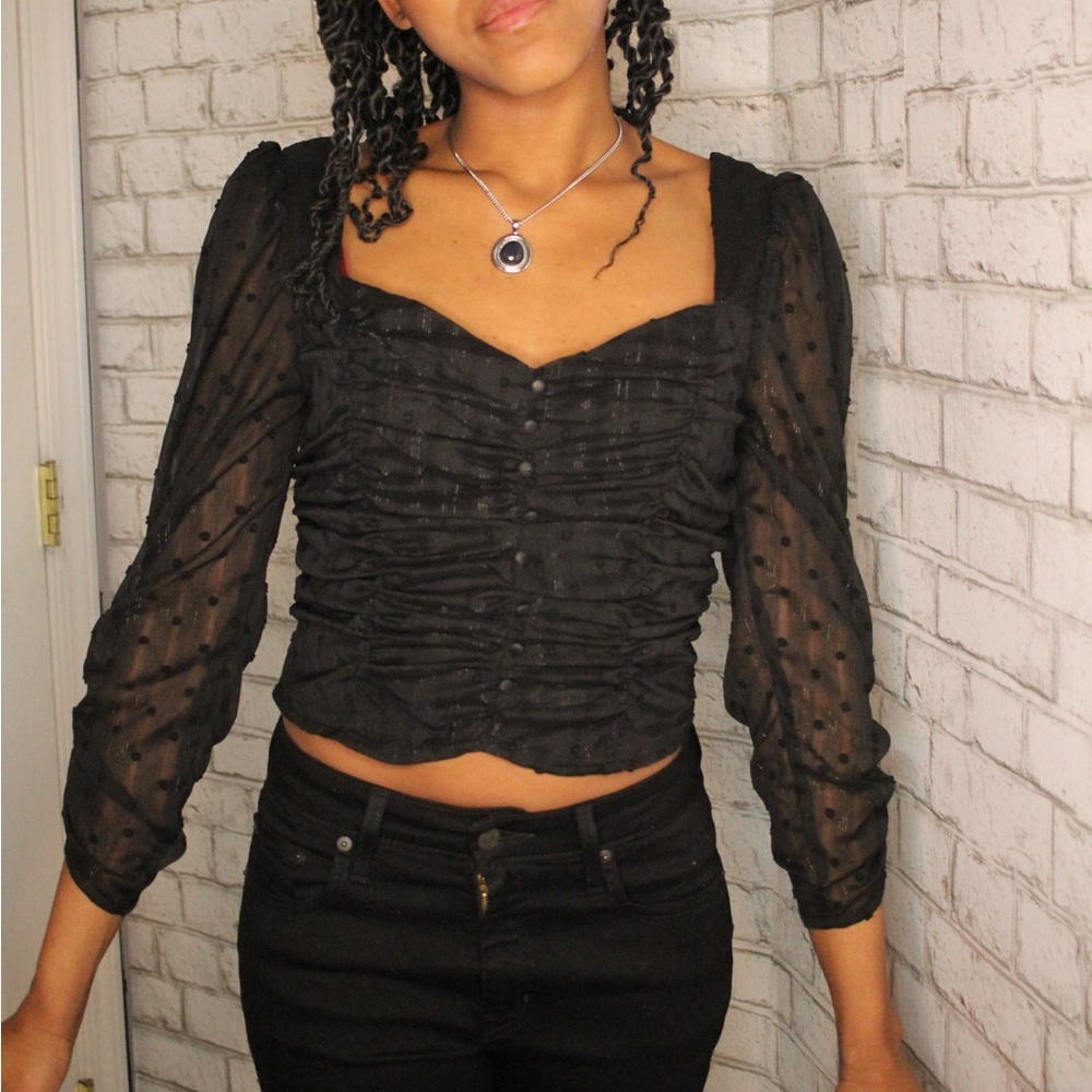 Long Sleeve Bustier Blouse